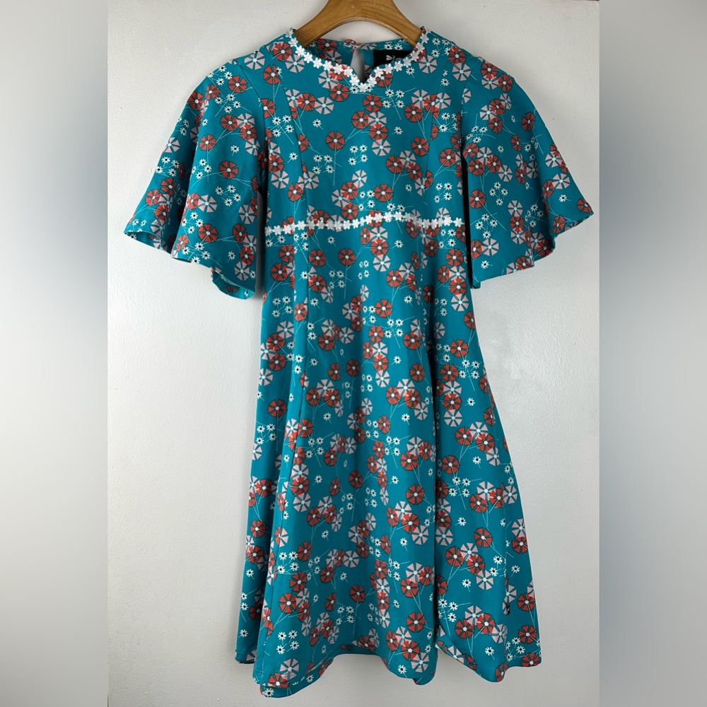 Girls Youth Lium Empire Daisy Dress Short Sleeve A-line Waist Tie Size 12